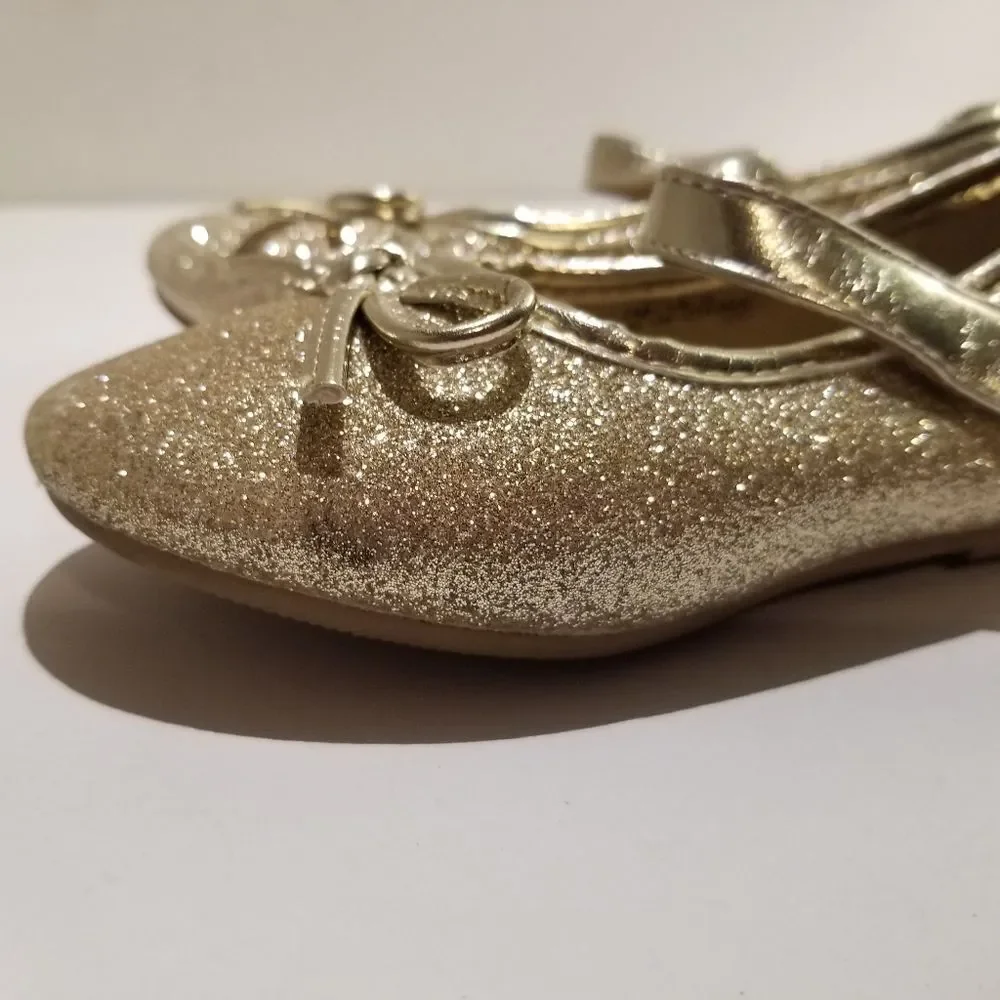 Thee Bro Toddler Girls Ballet Mary Jane Size 7 Gold Sparkle Formal